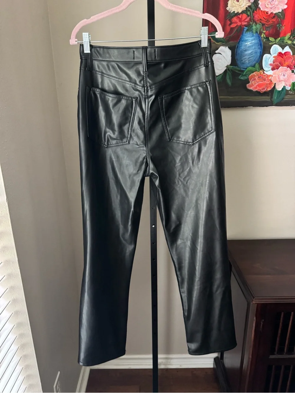 Abercrombie and fitch ultra high rise black Jeans with Faux Leather Trim - Picture 7 of 9